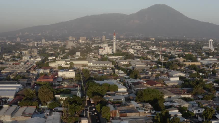 A sprawling city is filled with numerous buildings and residences but only a handful of taller buildings