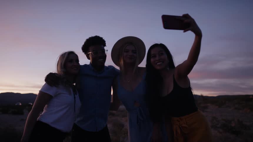 Four girls take a selfie shot