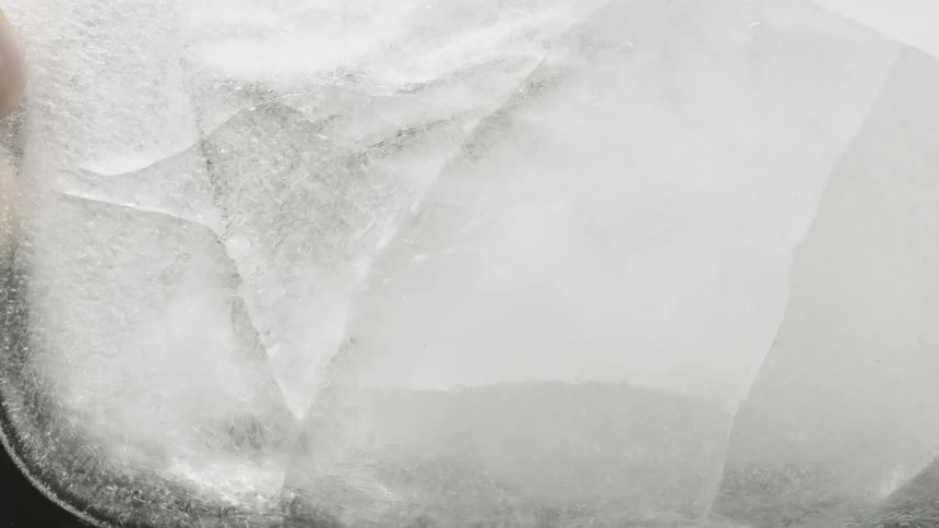 Frozen water surface cracks