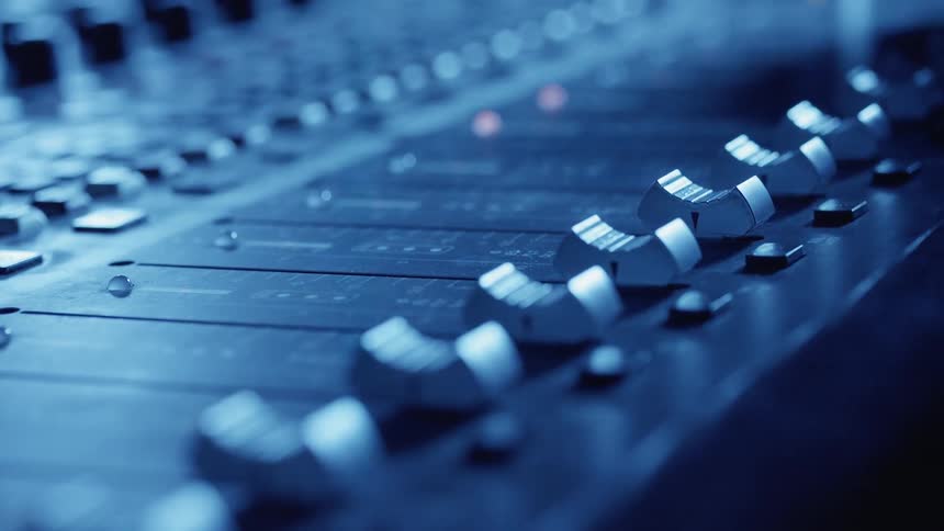 Close up of buttons moving on a control board