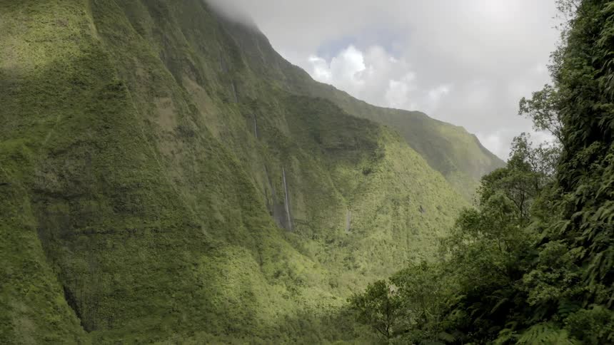 A large green mountain
