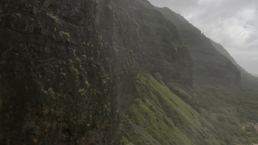 An aerial scenery of a cliff