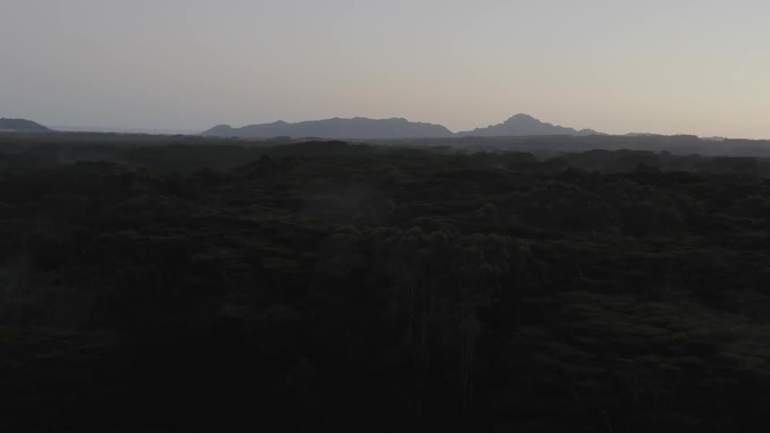 The mountains are covered with shade