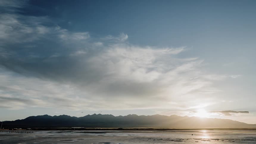 A time lapse scenery of a mountain range