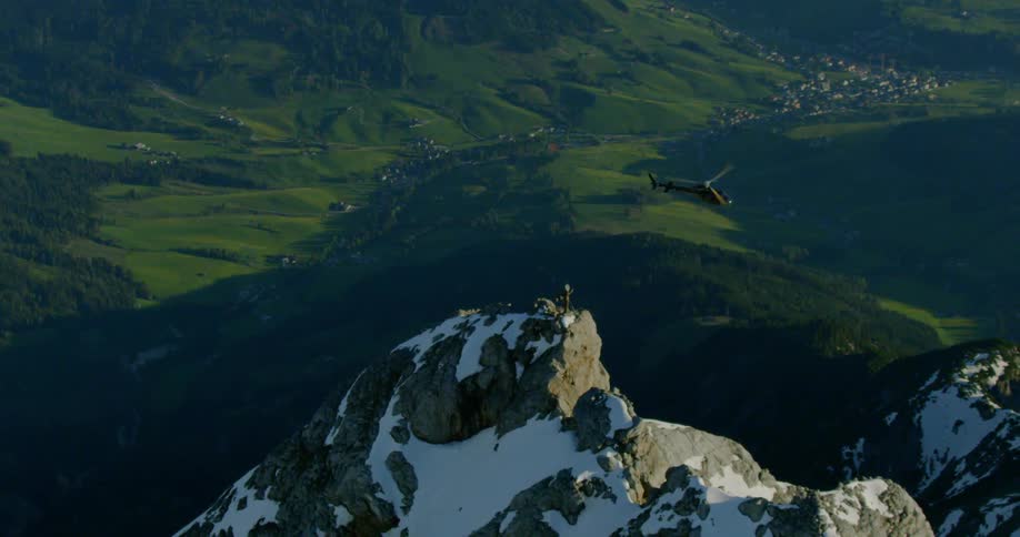 An aerial view of mountain apex