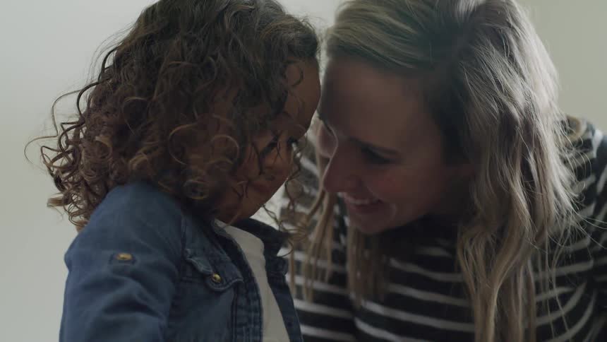 Mother plays with her daughter