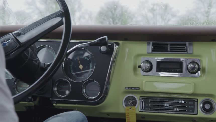 The interior of a classic chevrolet