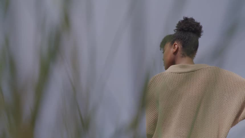 A woman looking into the distance