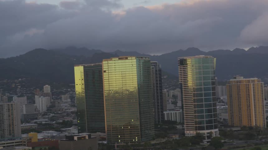 The buildings of the city