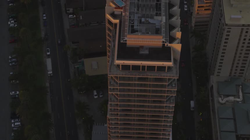 A bird view footage of a building tower