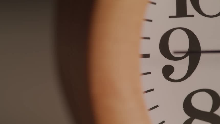 The second hand of clock ticks along