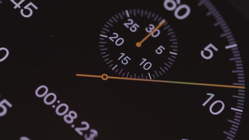 A close up view of a speedometer