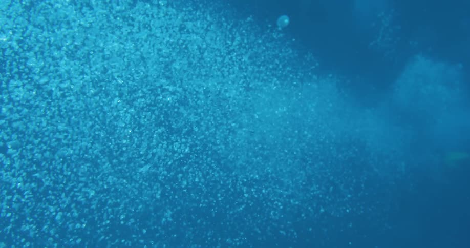 Bubbles of water are forming underneath the water