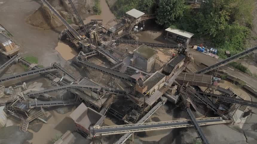 Birds eye view of a construction site