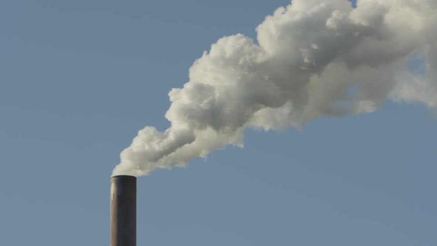 A chimney released pollution