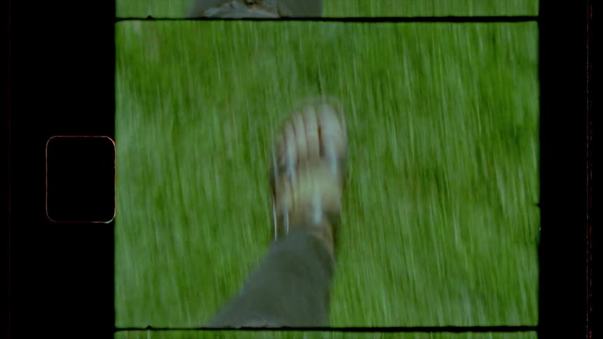 A vintage footage of a walking foot
