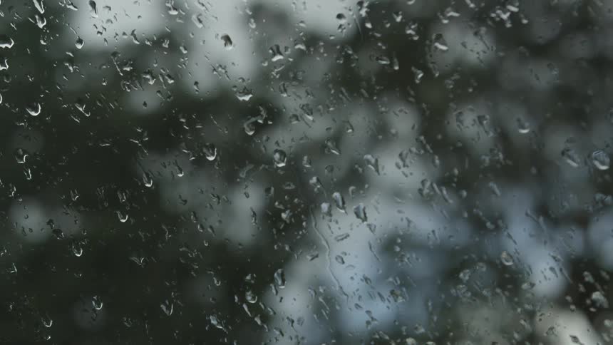View of water droplets on the window pane