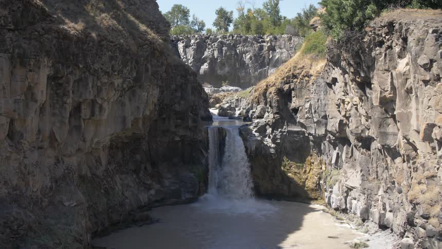 A beauty waterfall scenery at the mountain hill