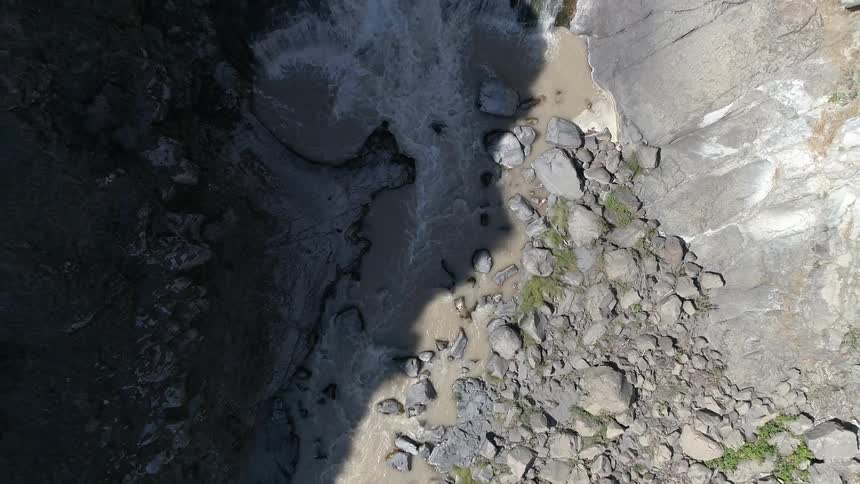 An aerial view of a cliff