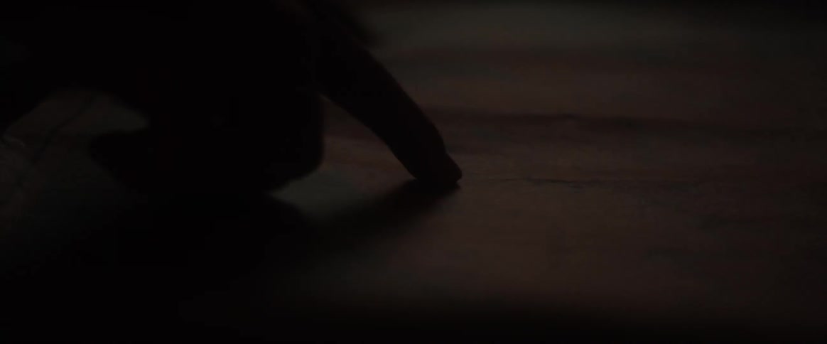 A hand pointing something in the dark