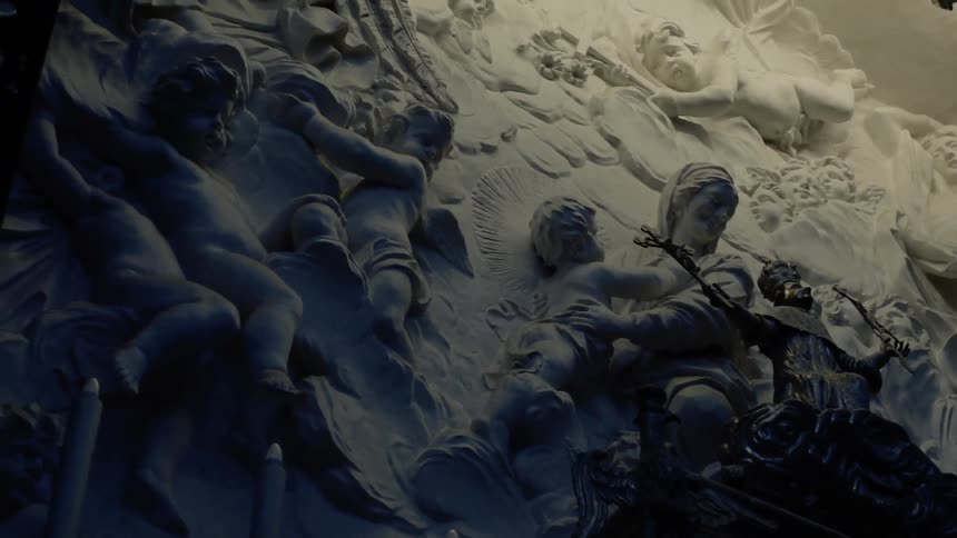 A close up of a statue in a church