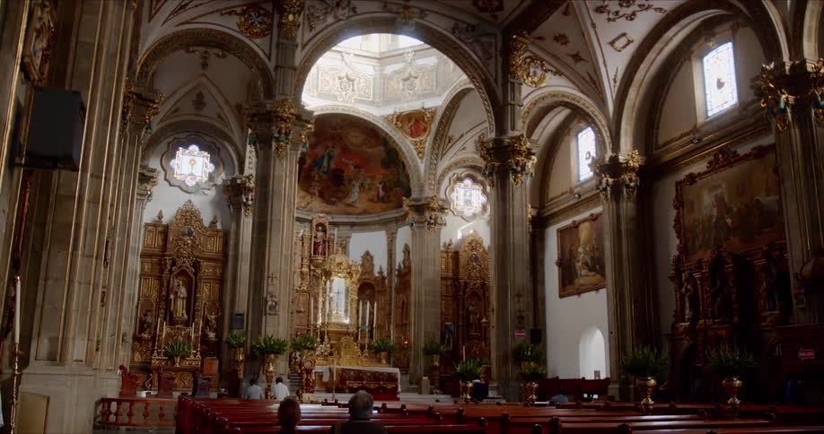 A footage of interior of majestic classical building