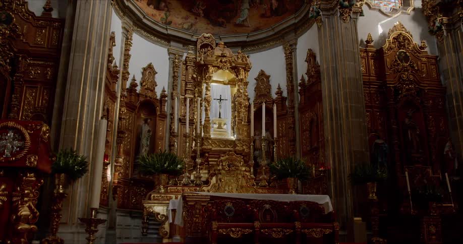 Decorated walls of a church