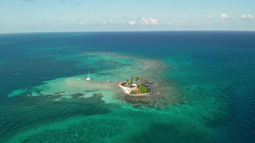 Aerial view of an island in the middle of the sea
