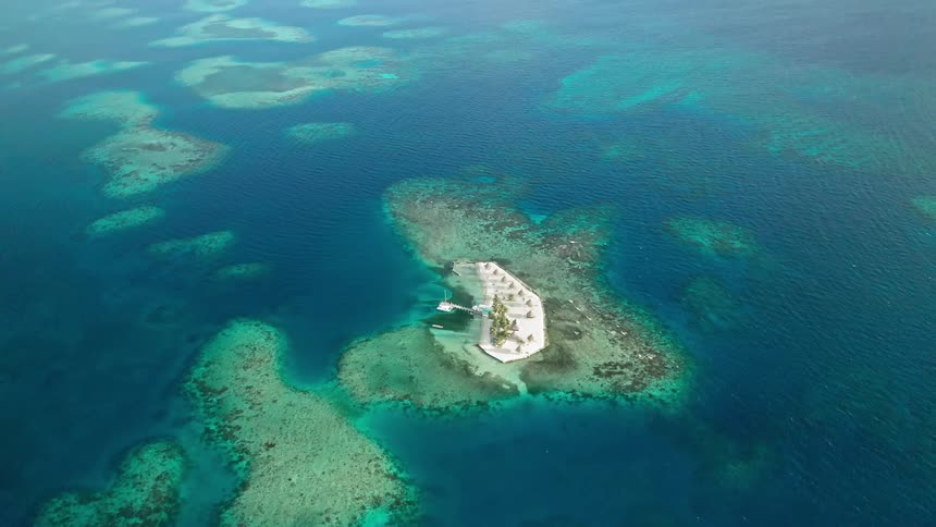 An aerial view of a beautiful island