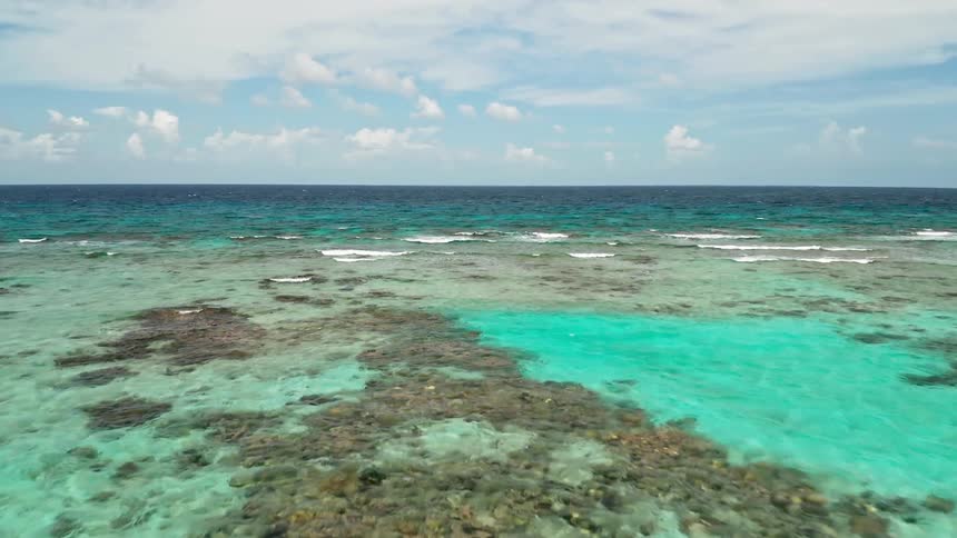 A tropical islet viewed from the air