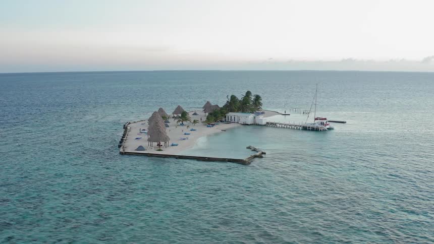 Landscape view of an island in the middle fo the water