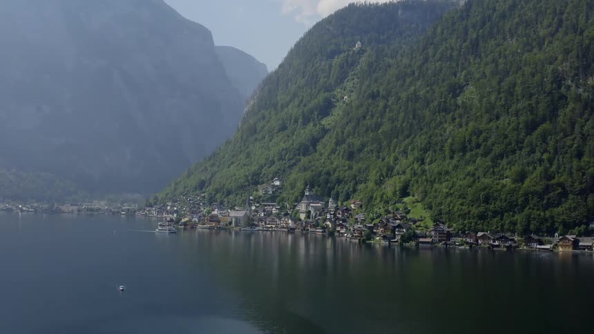 Landscape view of a seaside village