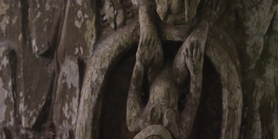 Close up of a wood carving