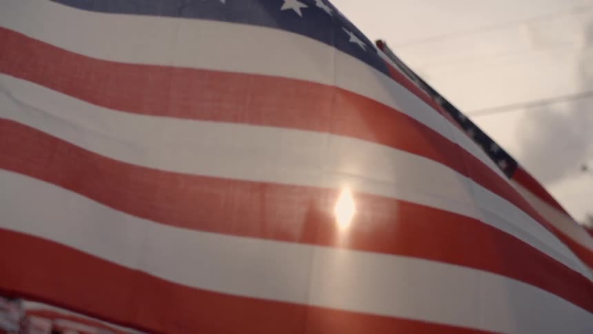 A flag blowing in the wind