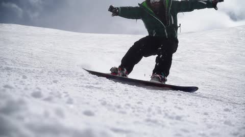 a person is snowboarding