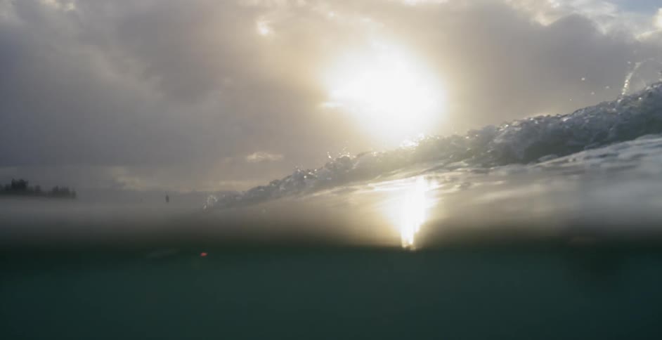 Waves crash in the ocean