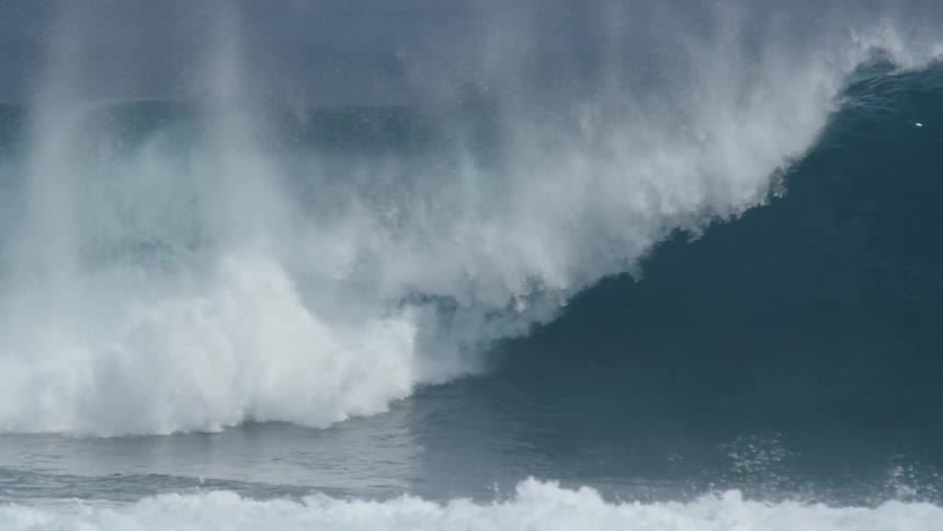 A footage of a high waves on the beach