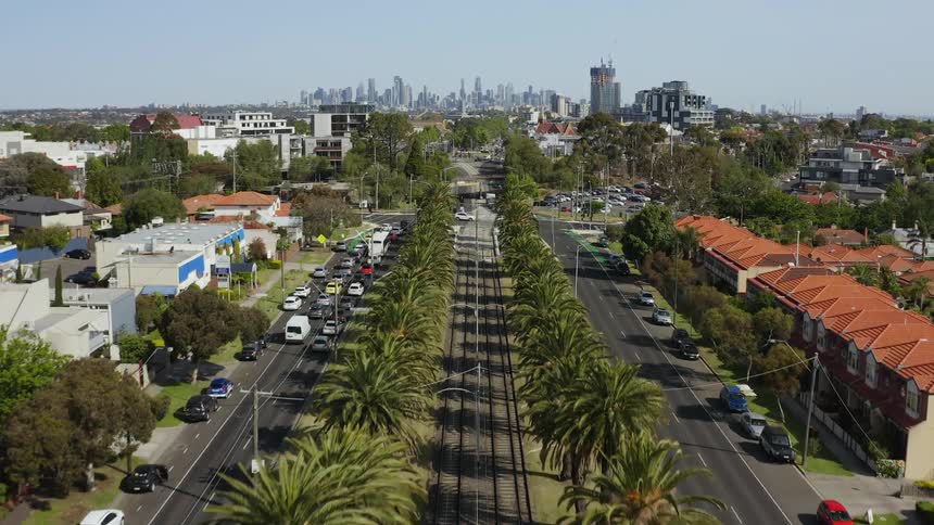 Roads running through a neighborhood in a city