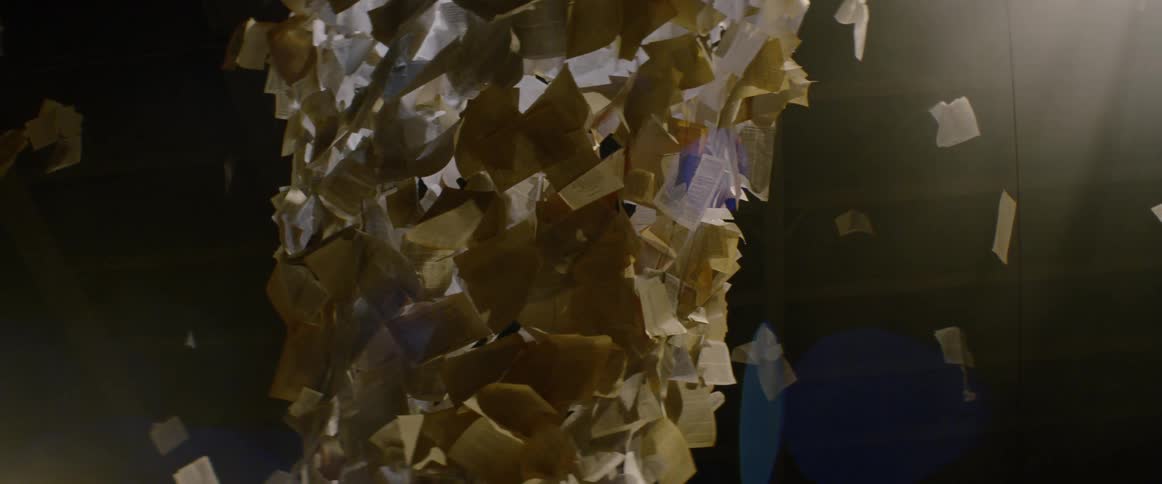 Abstract art sculpture made of pieces of paper