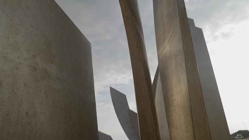 A footage of a sculptural building