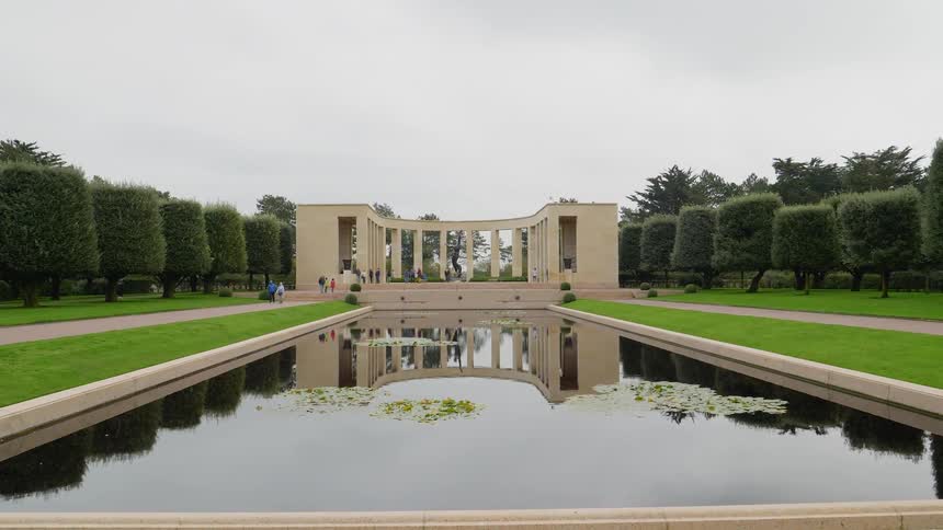 A footage of a building in a public park