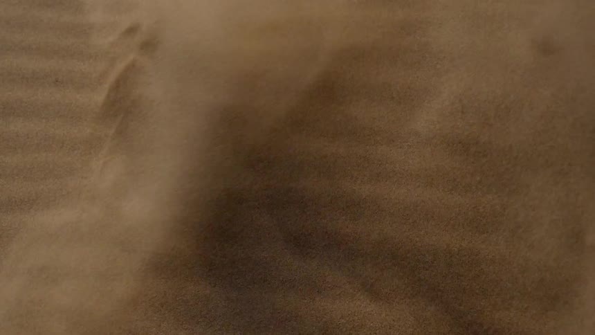 Wind blows the sand from the surface of the dunes