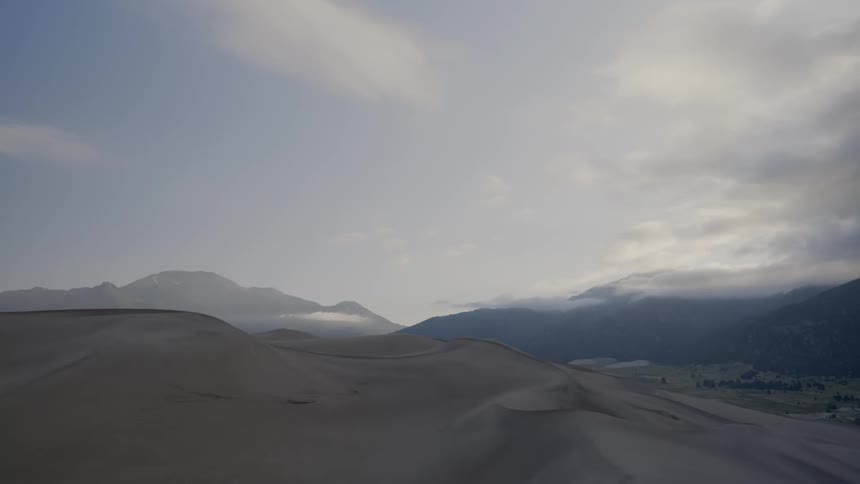 An aerial scenery from mountain peak