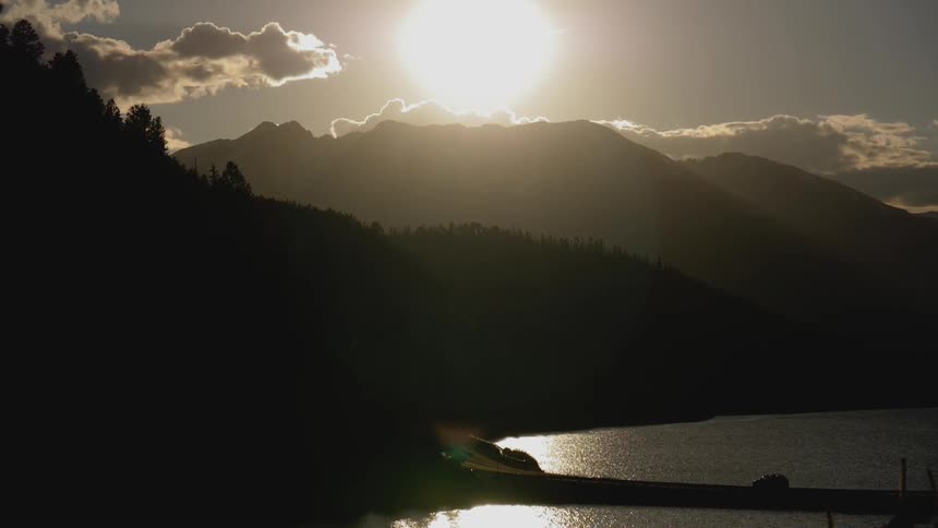 A sunset scenery at the mountain hills