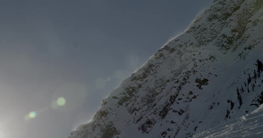 A scenery of a majestic snowy mountain
