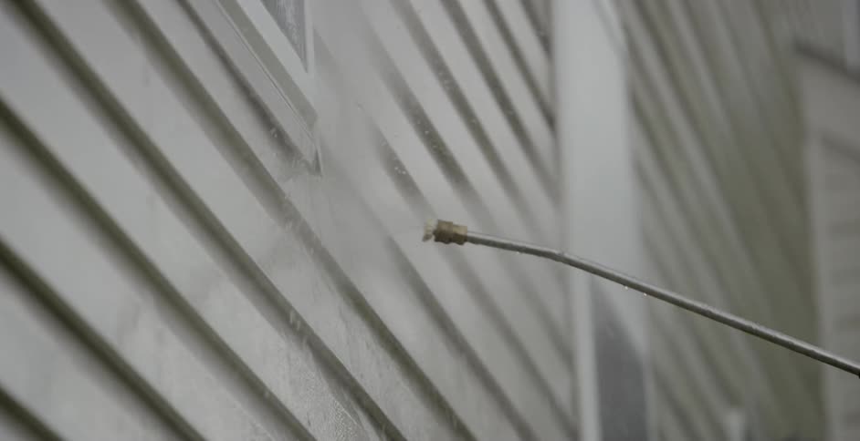 A close up view of a high pressure water cleaning