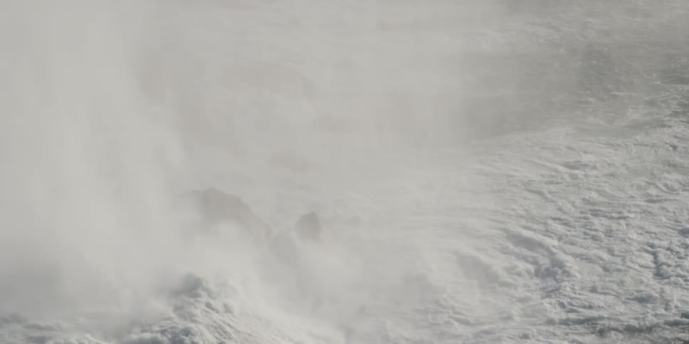 A footage of huge waterfall stream
