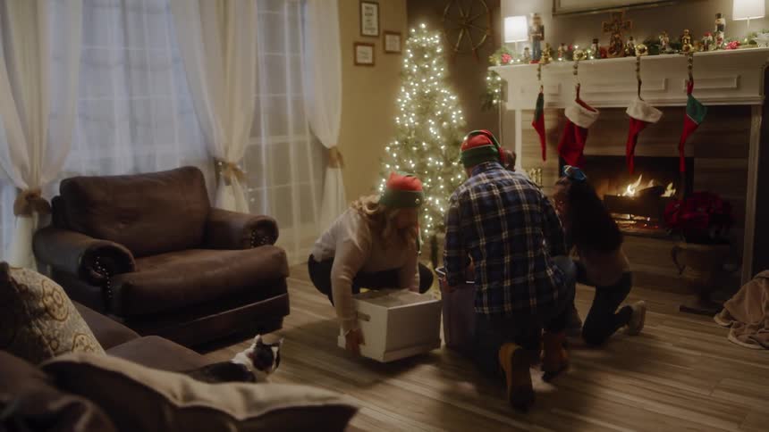 A family celebrating christmas