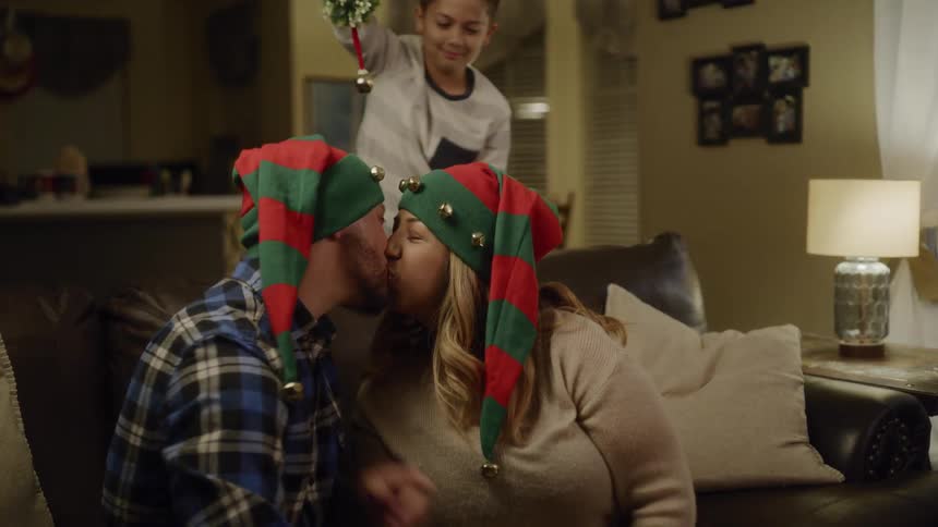 A family having a party on the christmas night