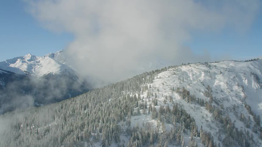 A scenery at the snowy mountain peak